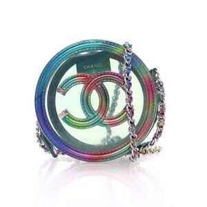 Chanel Multicolor PVC Round Filigree Clutch With Chain